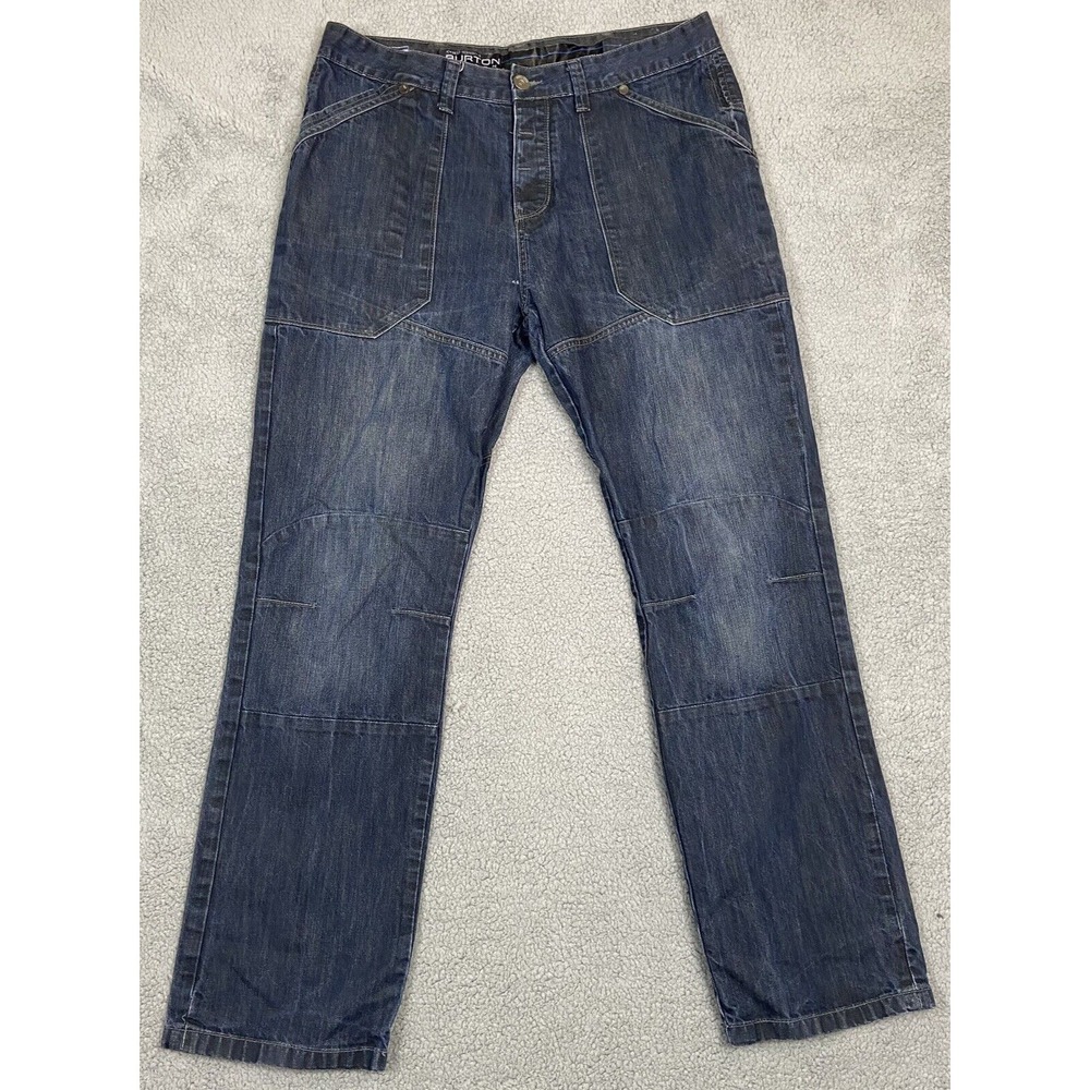 BURTON London Dungaree Jeans Size W38 L34 Mens Blue‎ Denim Cotton Straight Leg